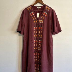 Roolee Embroidered Button-Down Dress - NWT